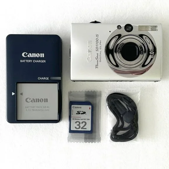 Canon PowerShot Digital ELPH SD1100 IS Camera Battery Charger SD Card Box WORKS! - Picture 2 of 14